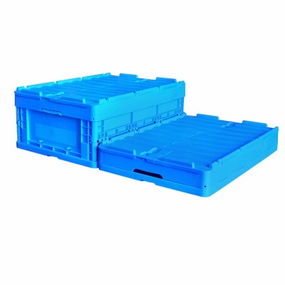 stack plastic vegetable parcel delivery solid folding storage box style organizer box crates with lid