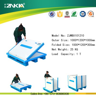 heavy duty circulation boxes collapsible pallet container for package and storage 100% recycled